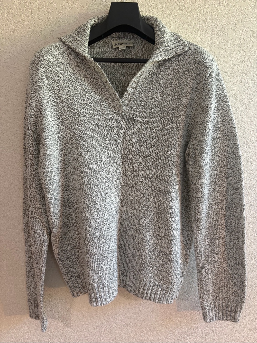 St. John's Bay Light Gray Women’s Shawl Collar Sweater
